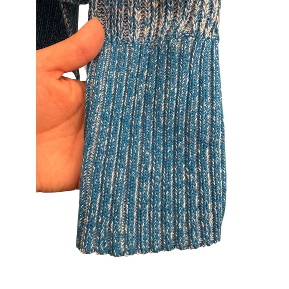 Pilcro Blue Stripped Pull-Over Sweater with Side Slit Viscose/Cotton Blend Sz L - Picture 13 of 16